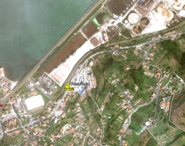 Xa non está operativa: MOLLABAO (Pontevedra) Figura 9 A estación localizábase nunha zona de transición entre zona industrial e