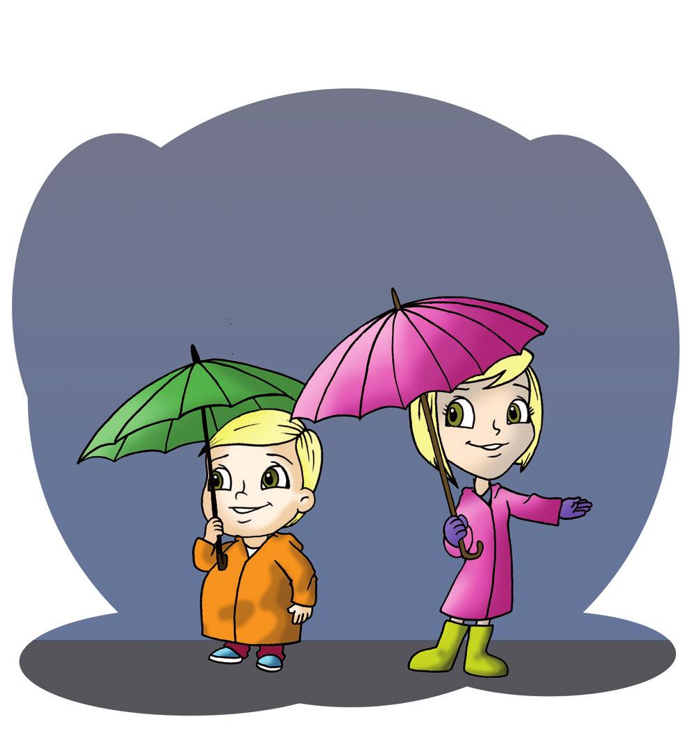 COORDENAÇÃO MOTORA De repente começou a chover forte, Hugo e sua irmã Isabela tiveram que abrir o guarda-chuva para se proteger.