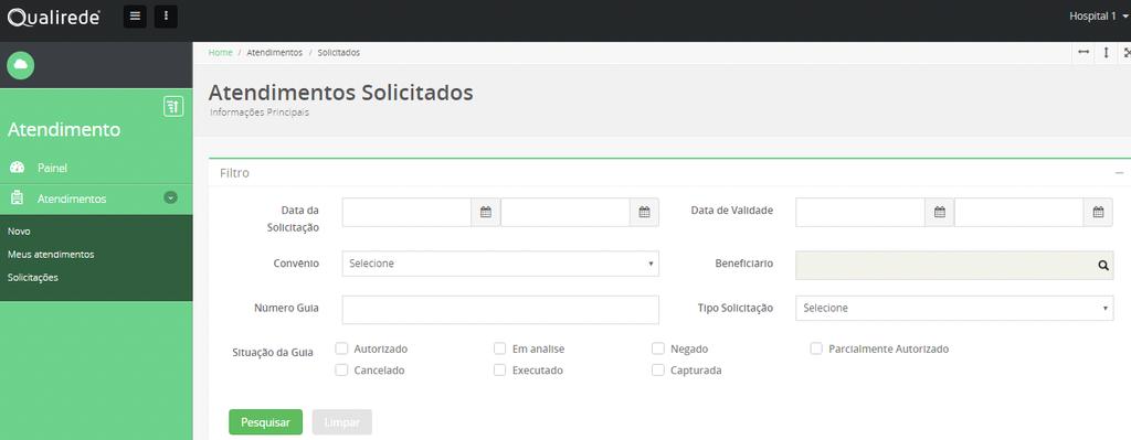 33 Acessar Meus Atendimentos Figura 49 Executar Guias Localizar as guias que deverão ser executadas e clicar no botão Executar.