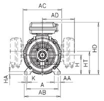 Dimension Process drawings drawings performance cast iron motors Sizes 3 Montagem pelo pé: IM B3 (IM 100, IM B6 (IM Foot-mounted: and Foot-mounted: 105, IM B7 IM IM (IM B3 B3 106, (IM premium 100,