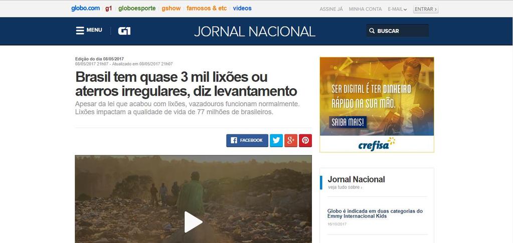 Lixo Urbano Lixões: proibidos por lei, mas ainda utilizados http://g1.globo.