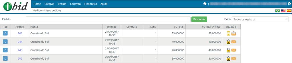 Outra possibilidade é do comprador enviar um Pedido diretamente, por um negociação fora do Portal de Compras ou emitir uma compra direta.