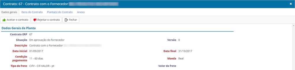 Descrição definida pelo comprador Quantidade de Itens quantidade de produtos itens dentro do contrato.