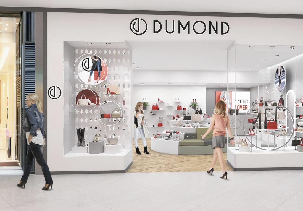// as lojas Um novo DESIGN, uma nova DUMOND Autêntico, envolvente, expressivo O novo projeto das lojas Dumond transmite os valores da marca e promove experiências únicas de