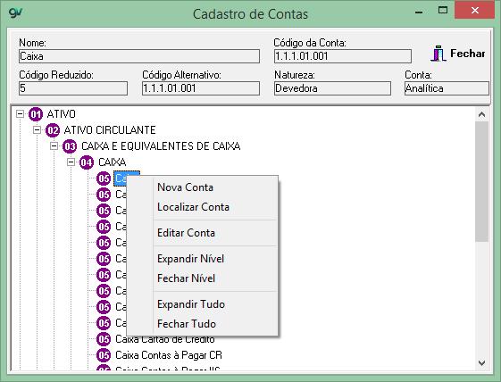 3.5 Vínculo de contas contábeis x contas referenciais O vínculo entre as contas Plano referencial definido como ativo no modelo de referência e as contas contábeis deve ser realizado via cadastro de