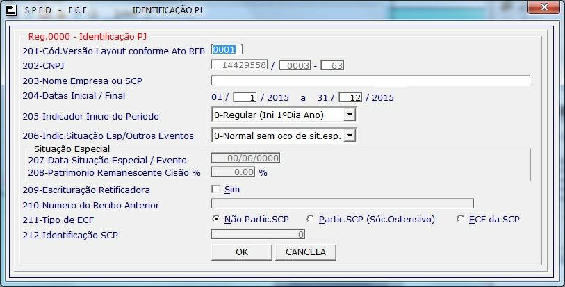 Os cadastros foram divididos em registros tendo a identificação de cada regisrto e sua finalidade