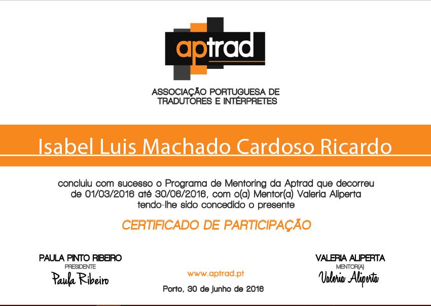 Certificado_Mentoring_Isabel Ricardo.