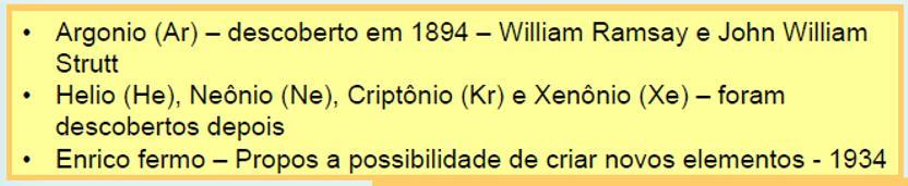 Tabela Periódica Surge a ideia de classificar os