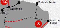 730 km Uruaçu (GO) no Centro-Oeste até Porto de Açu (ES) Exportação de minério de ferro Invest. (est): R$ 18,1 b Leilão julho/agosto 2013?