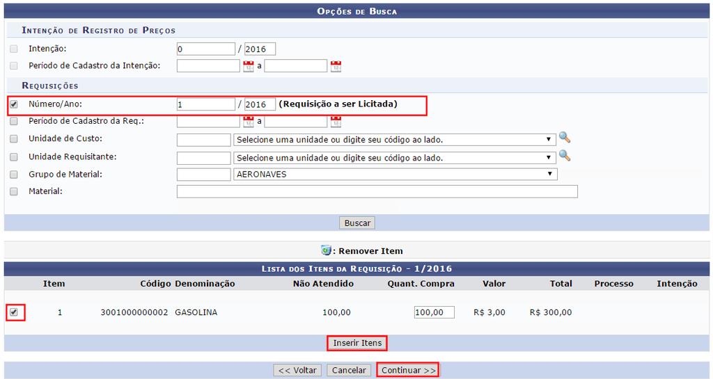 Para passar para a tela seguinte é necessário que a unidade tenha o código gestora SIAFI no SIGAdmin (SigAdmin->