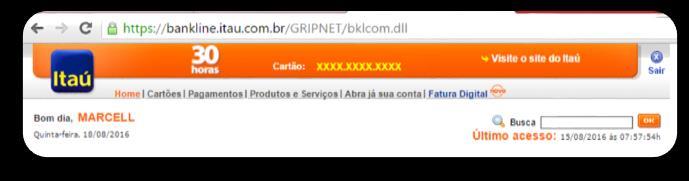 senha, ou número do cartão e senha se não