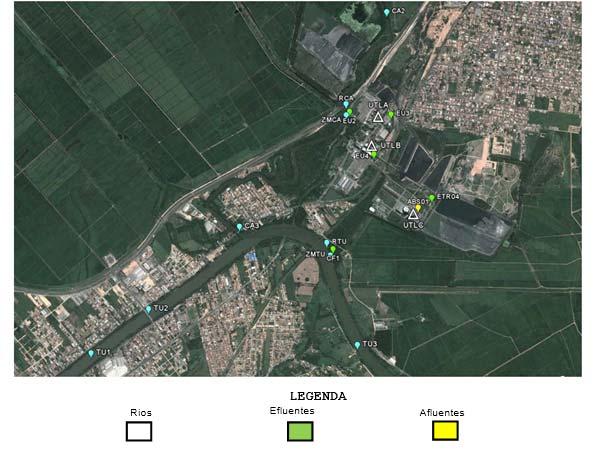 Figura 3 - Localização dos pontos de amostragem Tabela 7 - Frequência de coletas dos pontos de qualidade da água Pontos de monitoramento TU1 TU2 TU3 CA2 CA3 EU2 EU3 EU4 CF1