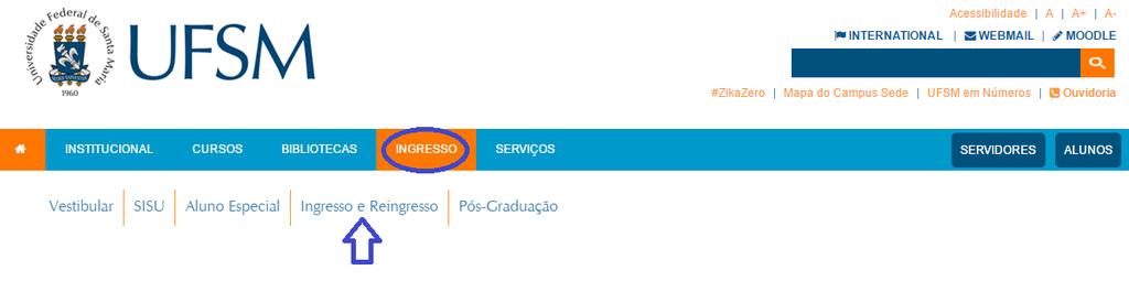 2 MODALIDADES DE INGRESSO EXISTENTES NA UFSM com vistas aos pedidos de Ingresso/Reingresso, desde que previstas na Parte Específica por Curso do presente edital: 2.