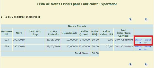 registro(s) de exportação da empresa comercial exportadora, da forma prevista no 3º do art. 144.