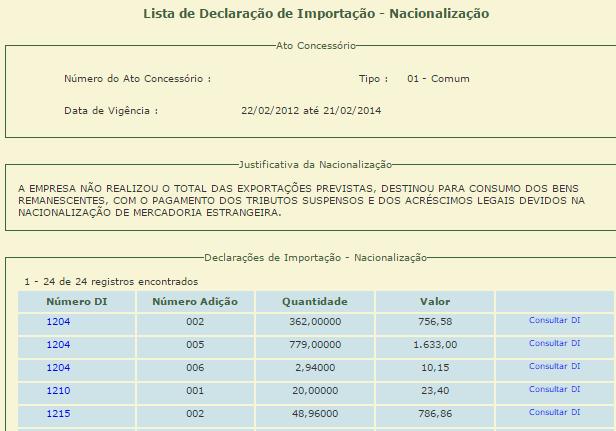 no caso de nacionalização parcial, deverão ser informados a quantidade e o valor exatos, selecionando o botão GRAVAR para conclusão do procedimento; 2.