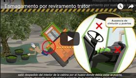 Esmagamento por reviramento de trator