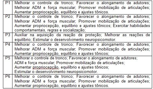 ROSAN, L.; BRACCIALLI, L. M. P.; ARAUJO, R. C. T. pacidade funcional do praticante ou necessidades especificas de estimulação. Foram atendidos dois pacientes em cada horário.