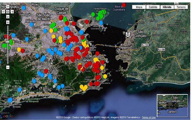 Vários mapas para