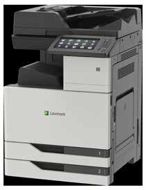 Multifuncional laser a cores Lexmark Série CX920 CX921de Quando necessita de ir além dos formatos de página típicos, as velocidades de impressão tradicionais e dos intervalos de manutenção comuns, a