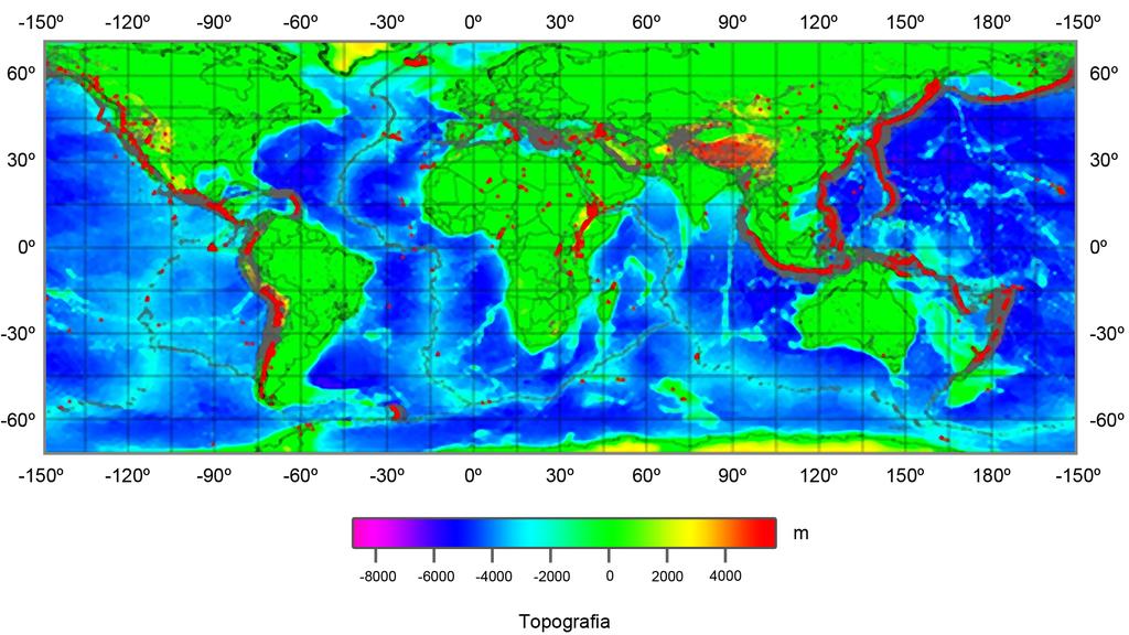 30 A atividade sísmica está também freqüentemente ligada à atividade vulcânica. A figura 13 mostra os principais centros de atividade vulcânica ocorrida no último milhão de anos.