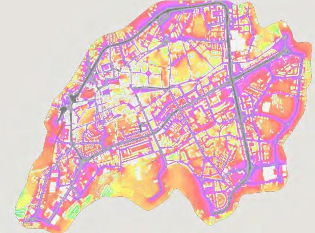 Figura 38 Mapa dos valores médios do ruído de Braga (SmarBraga, 2013)