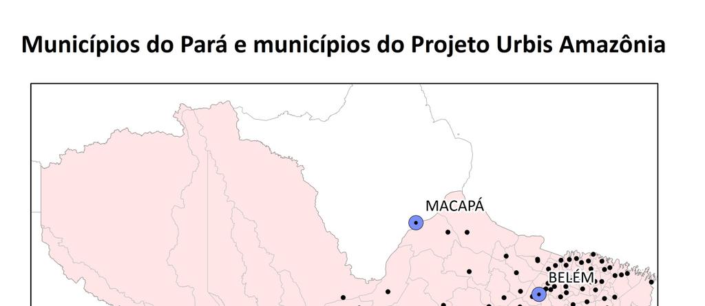 Figura 2 Municípios do Pará e municípios do Projeto Urbis