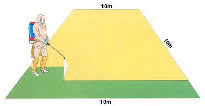 CALIBRAÇÃO DOS PULVERIZADORES Costal Manual arcar uma área de 100m 2 ( quadrado de 10 m x 10 m ) ncher o tanque com