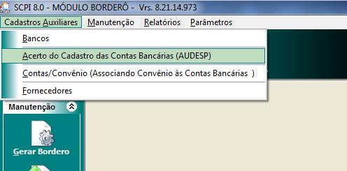 PÁGINA 12 Acerto das Informações da Conta Corrente (AUDESP) Existem casos em que há a necessidade de corrigir informações das contas correntes, como por exemplo, o número da agência e o numero da