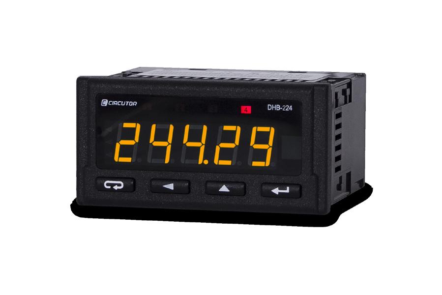 DHB202/224 Voltímetro ou amperímetro CC Dispositivo digital de painel criado para mostrar em ecrã e segundo a configuração, os valores medidos de corrente ou tensão.