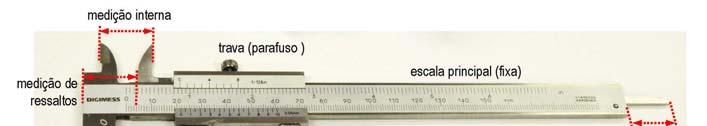 IFSC Laboratório de Física I comprimento de 150 mm. O paquímetro dispõe de vários pares de encostos para realizar medições externas, internas e de profundidade. Figura 1.