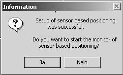 5 I Colocação em funcionamento Inicialização do programa de posicionamento controlado por sensores via bus Após o download dos parâmetros, é-lhe perguntado se deseja comutar para o monitor.