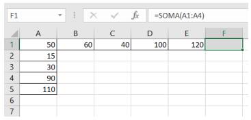 14ª) Considerando a planilha elaborada no software Excel,