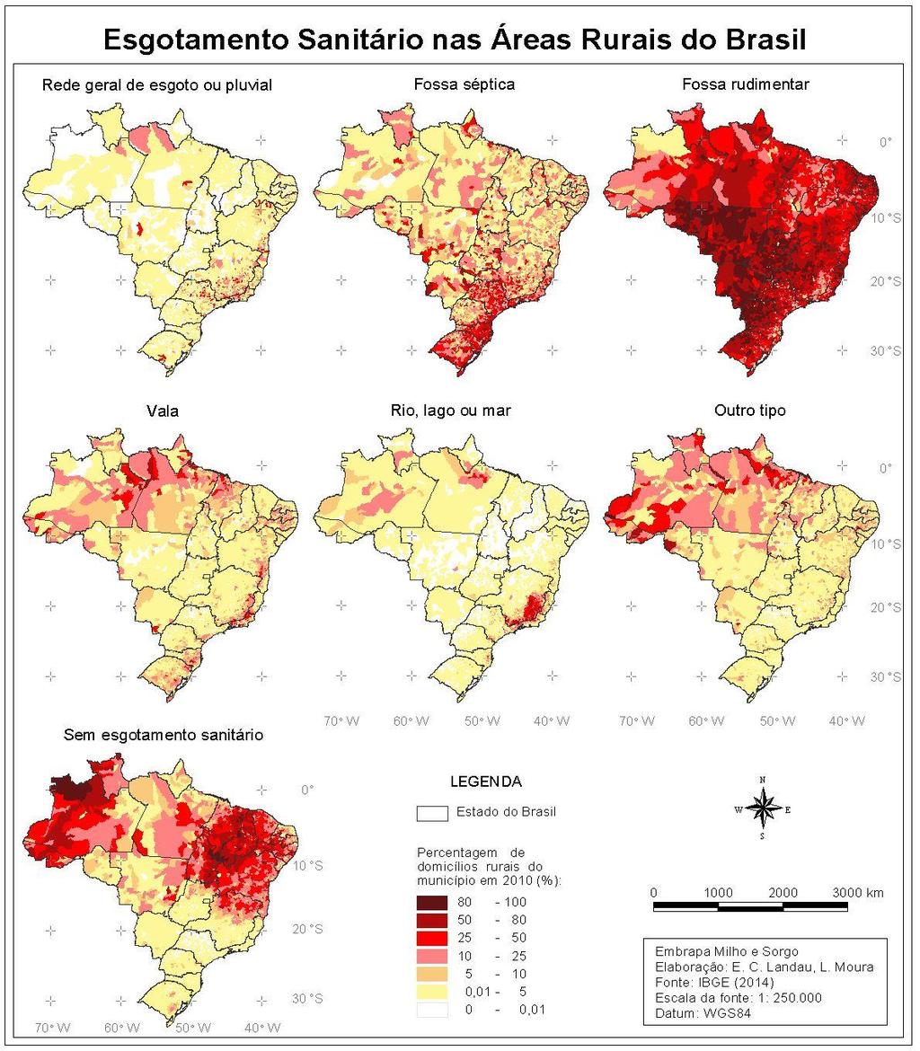 Variação Geográfica do Saneamento Básico no Brasil em 2010: domicílios urbanos e rurais sustentabilidade ambiental.