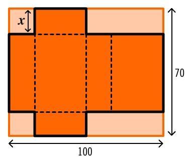 8. Responde à questão. Pretende construir-se um paralelepípedo a partir de uma cartolina com 70 cm por 100 cm, como se vê na planificação da figura.