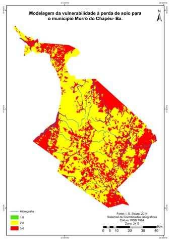 Uso e cobertura da terra Vulnerabilidade Agropecuária 3,0 Área Urbana 3,0 Brejo 1,0 Campo Rupestre 2,0 Cerrado 2,0 Caantiga