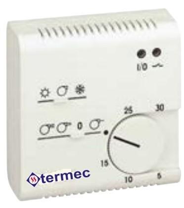 TERMOSTATOS - REGULAÇÃO AMBIENTE Termostato Ambiente Eletrónico Para fan-coil; Tensão: 230 V (ac); Contacto de saída 5 (2) A; Grau de proteção: IP 30.