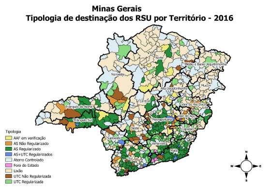 14 Figura 2: Tipologia de destinação dos RSU por Território de Desenvolvimento - 2016 Em função desses dados, no Gráfico 3 é demonstrada a representatividade da população urbana de cada Território de