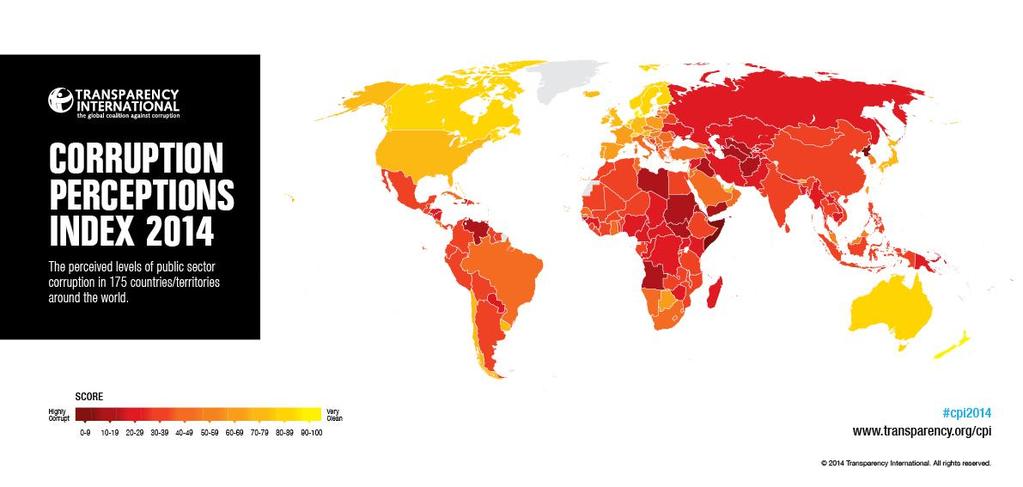 A CORRUPÇÃO NO BRASIL E NO MUNDO Incluir mapa
