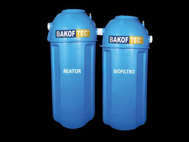 REATOR E BIOFILTRO EM P.R.F.V. Fabricado em material estanque P.R.F.V. (Plástico Reforçado em Fibra de Vidro), eliminando a possibilidade de contaminação do solo.