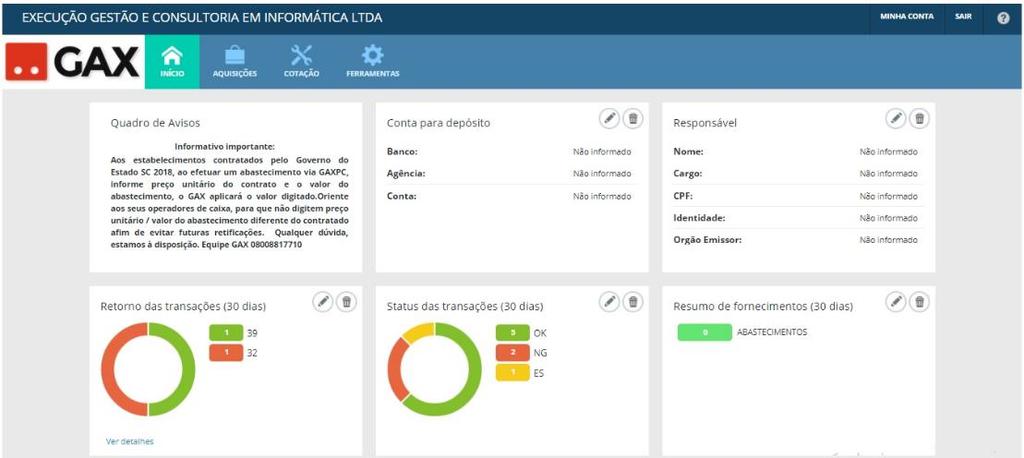 cadastrado para o estabelecimento, qualquer dúvida entre em contato com o suporte GAX 0800 8817710.