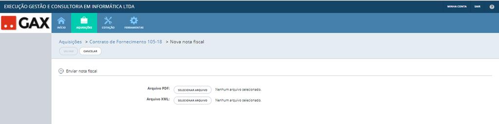 GAX Fornecedores Nota fiscal eletrônica PDF - XML