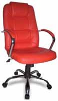 900 Cadeira executivo Year pele sintética, cores vermelho, azul/metal cromado,
