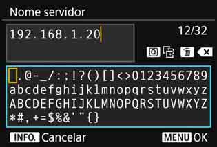 76 3 Introduza o nome ou endereço IP do servidor FTP. Com o endereço IP definido para [Definição auto] ou o endereço DNS definido para [Def. manual], aparece o ecrã à esquerda.