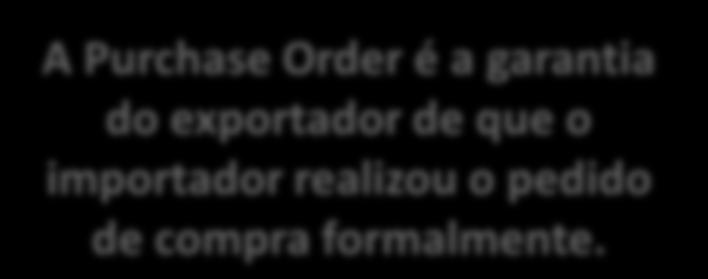 compra formalmente A Purchase Order é a garantia do