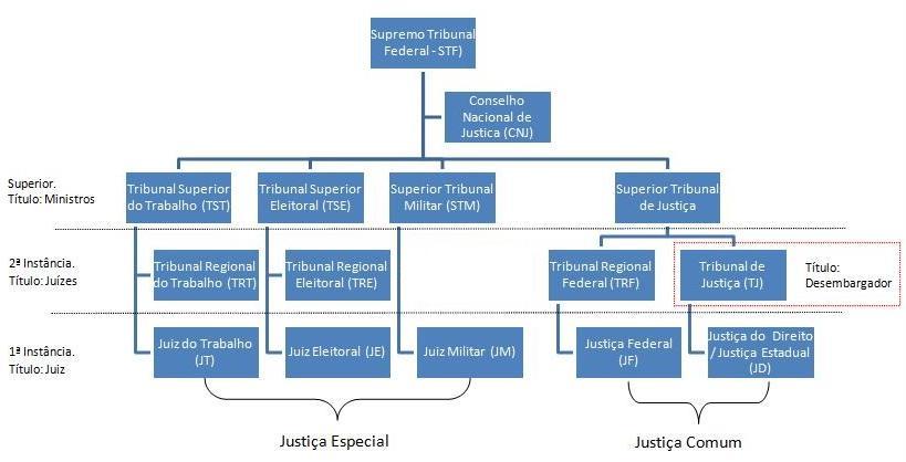 O PODER JUDICIÁRIO Princípio do DUPLO GRAU de Jurisdição Os órgãos do Poder Judiciário são organizados de forma hierárquica, de modo a possibilitar a apreciação das decisões de uma