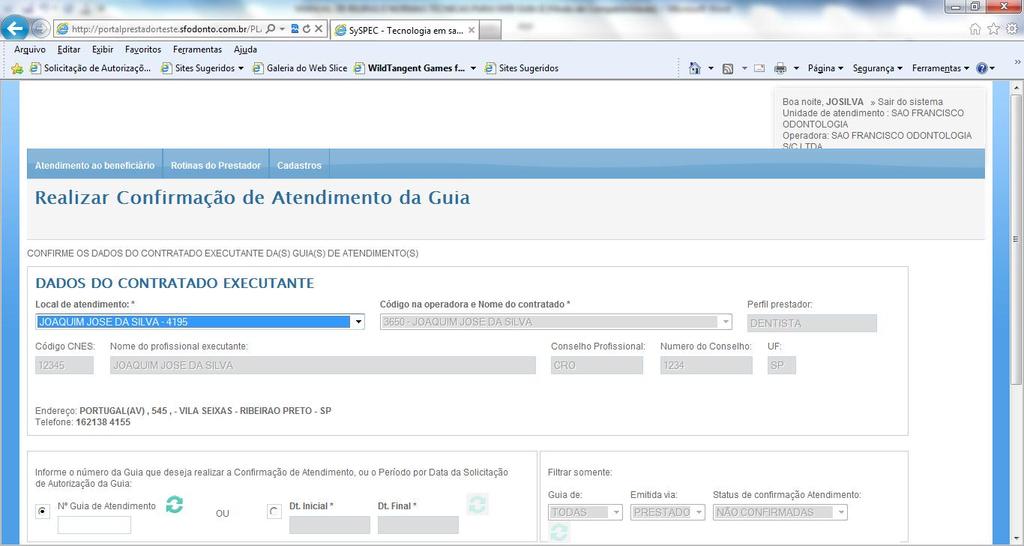 em CONFIRMAÇÃO DE ATENDIMENTO DA GUIA ; 4.