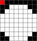 Entretanto, há um bug no MSX quando o sprite é desenhado, no qual a figura é deslocada y+1 pixel (figura 1b). a) Coordenada x,y teórica do sprite. b) Coordenada x,y real do sprite. Figura 1.