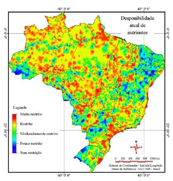 Classes de restrição dos solos brasileiros em relação à fertilidade do solo Acidez (superfície e subsuperfície)