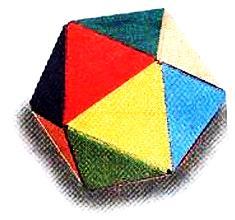 ( 3 ) Pirâmide de base triangular. ( 4 ) Prisma de superfície arredondada. ( 5 ) Sólido de superfície arredondada.