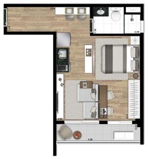 METROS LINEARES PREVISÃO PARA COOK TOP ELÉTRICO, MICROONDAS E FORNO ELÉTRICO Planta Studio NR 26,78 m 2 privativos, 3º ao 12º andar, final 10.